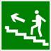 Е 16 Направление к эвакуационному выходу по лестнице вверх (левосторонний), 200*200 мм